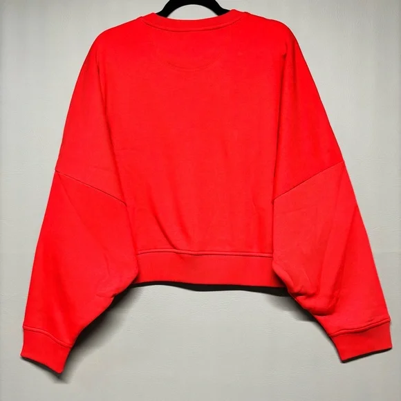 ✨Adidas Women's ESS CREW FL Red Sweatshirt Size L - Picture 4 of 11